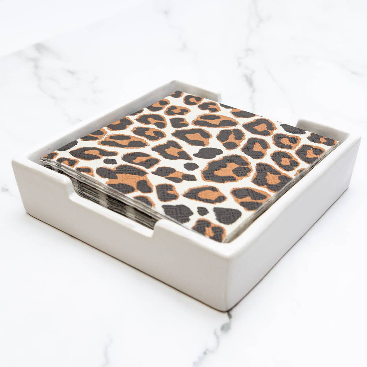 Classic Cocktail Napkin Holder White 5x5