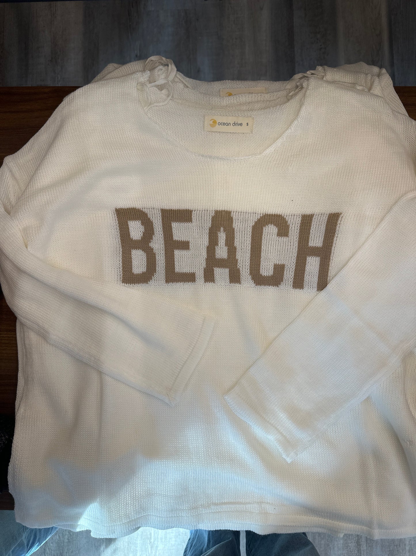 Embroidered BEACH Sweater