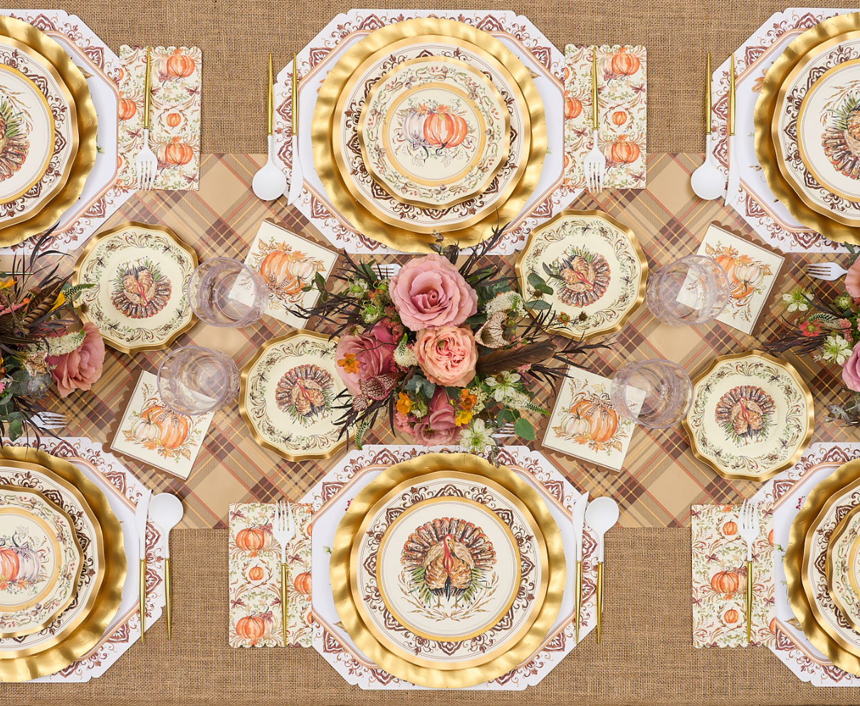 Turkey & Gourds Dinner Plates/8pk