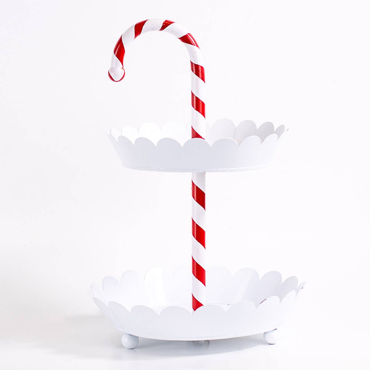 Candy Cane Tiered Server White/Red 8x12x8