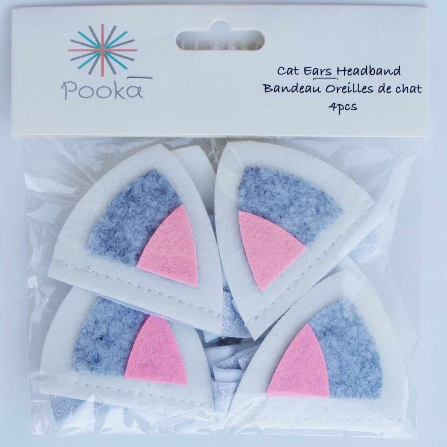 Cat ears felt headband (Set of 4)