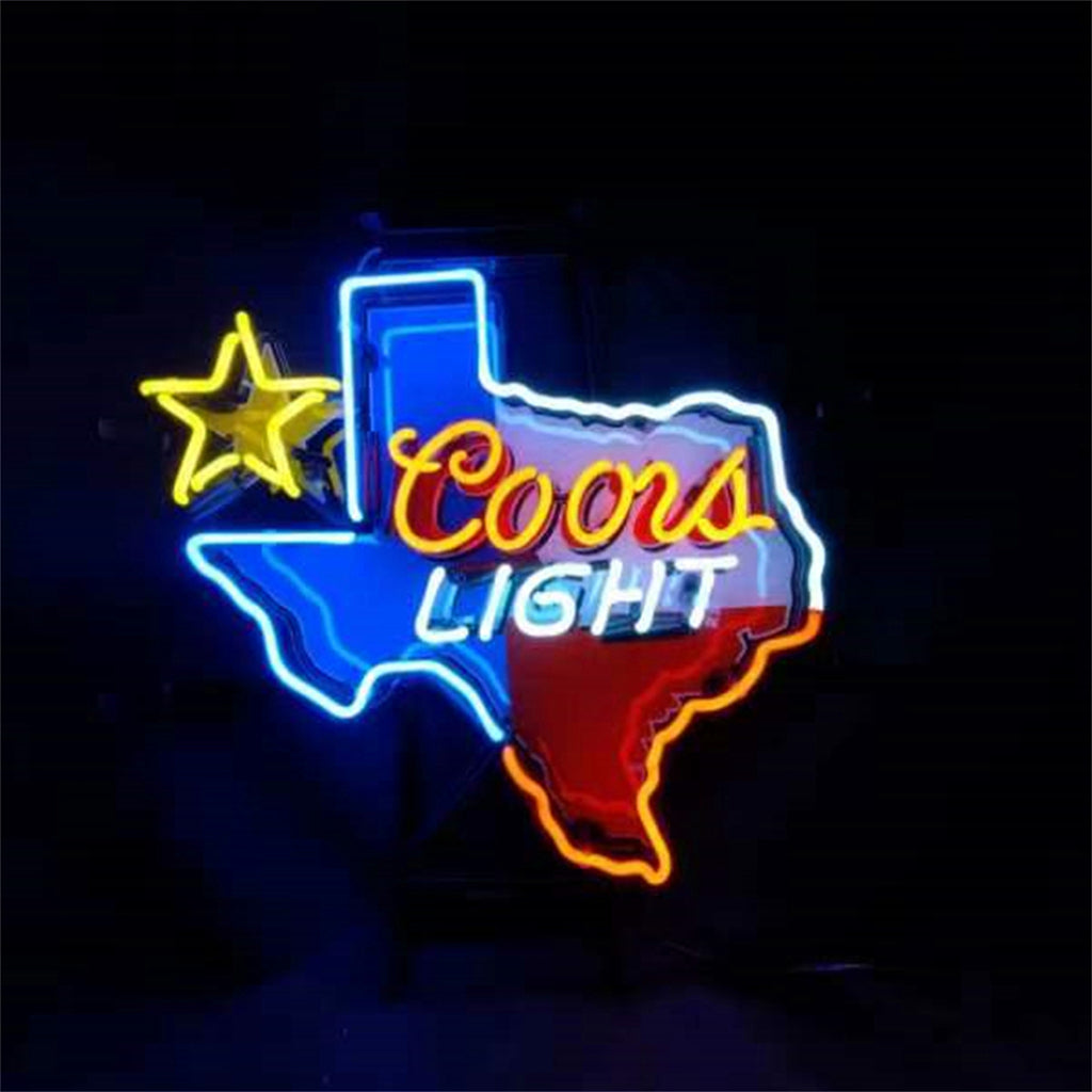 Coors Light with Texas Maps Neon Signs Light
