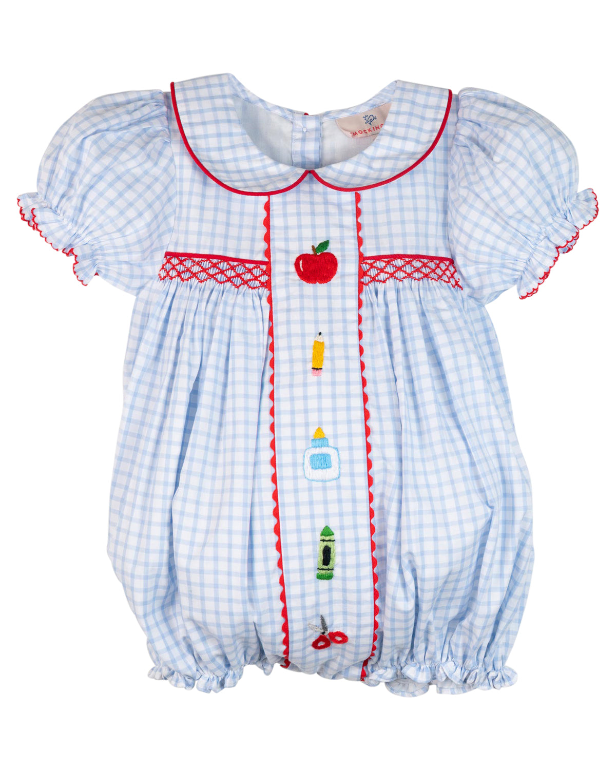 School Supplies Embroidered Girl Bubble- FINAL SALE