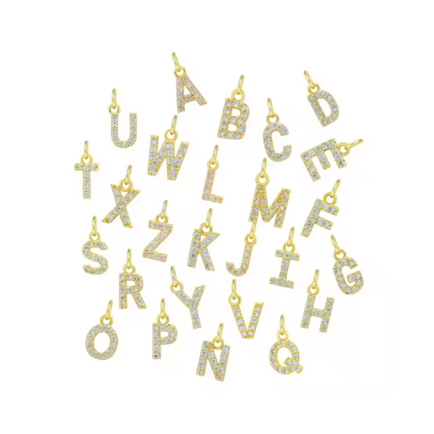 Dazzling Diamond Cut Initial Letter Set of Charms ~ Deep South Originals