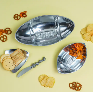 Polished Aluminum Football Dip Bowl