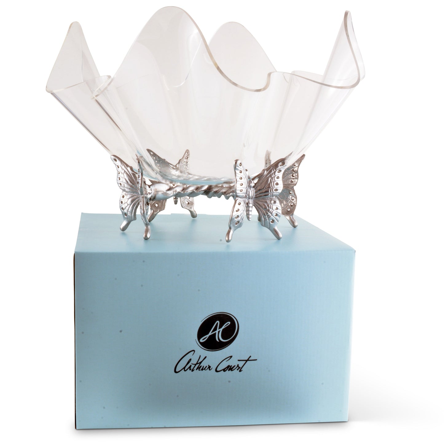 Butterfly Stand Acrylic Bowl 14