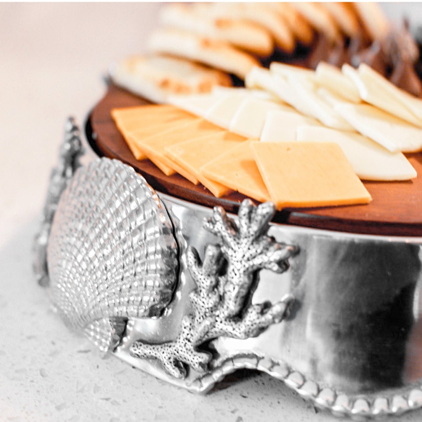 Coastal Wood Cheese Pedestal