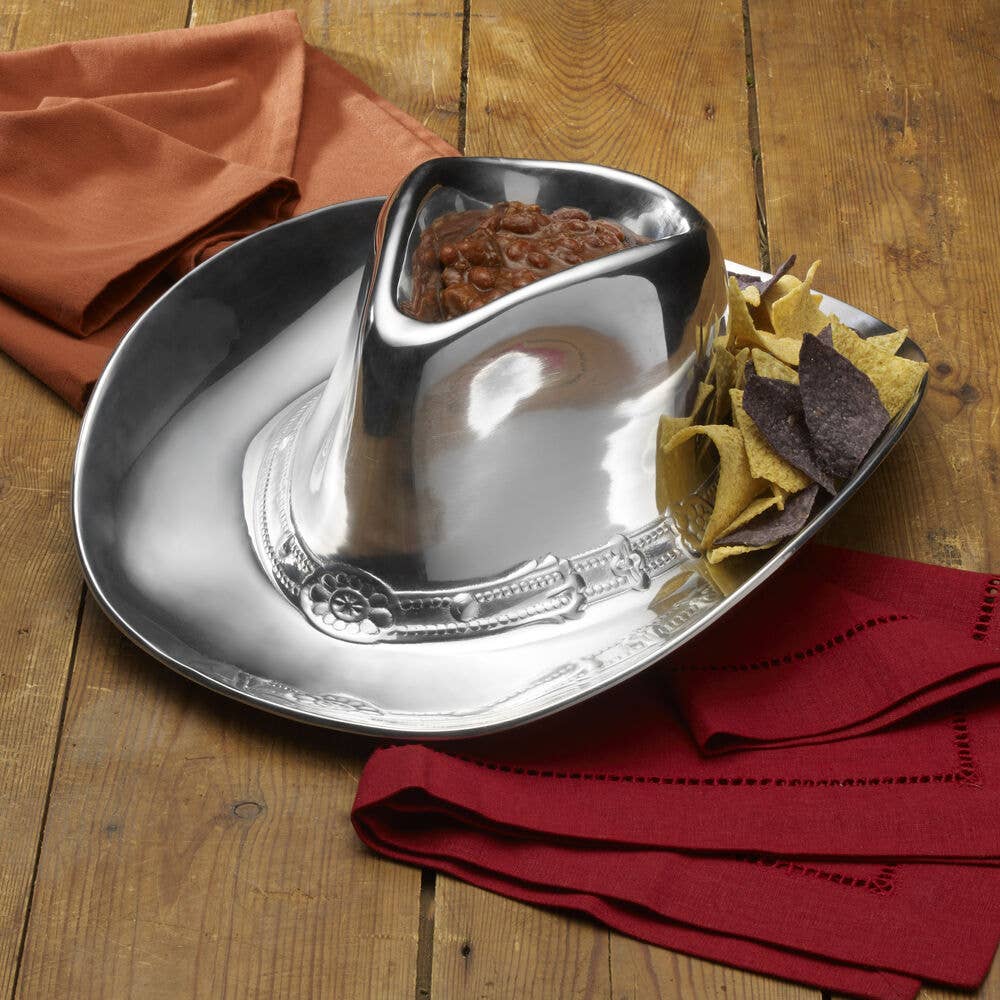 Cowboy Hat Chip and Dip Serving Piece