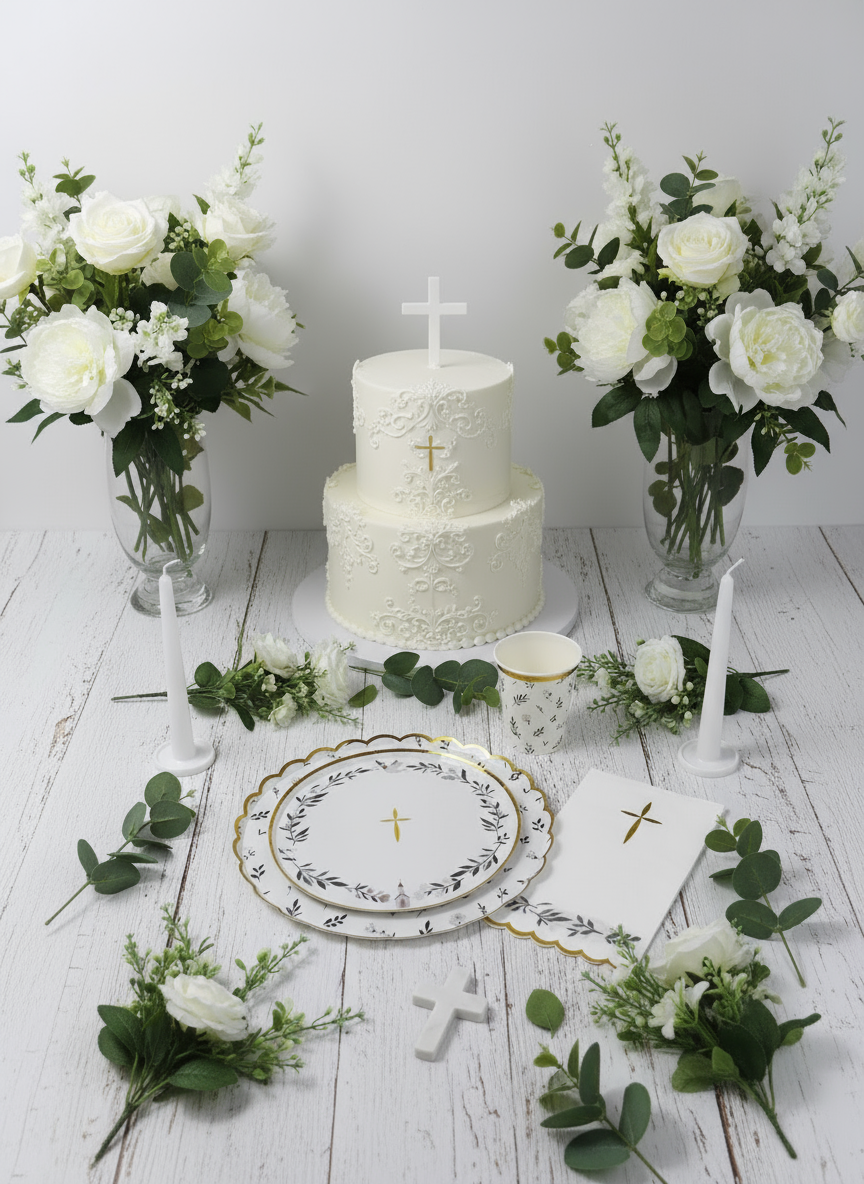 Religious Eucalyptus Dessert Plates 8" (Set of 8)
