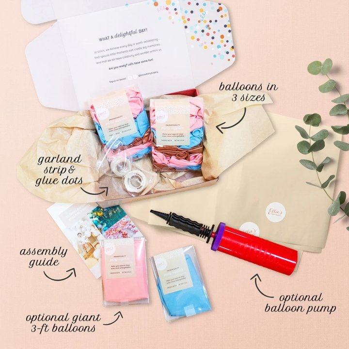 Pastel Sky Balloon Garland Kit – Pink, Blue & White