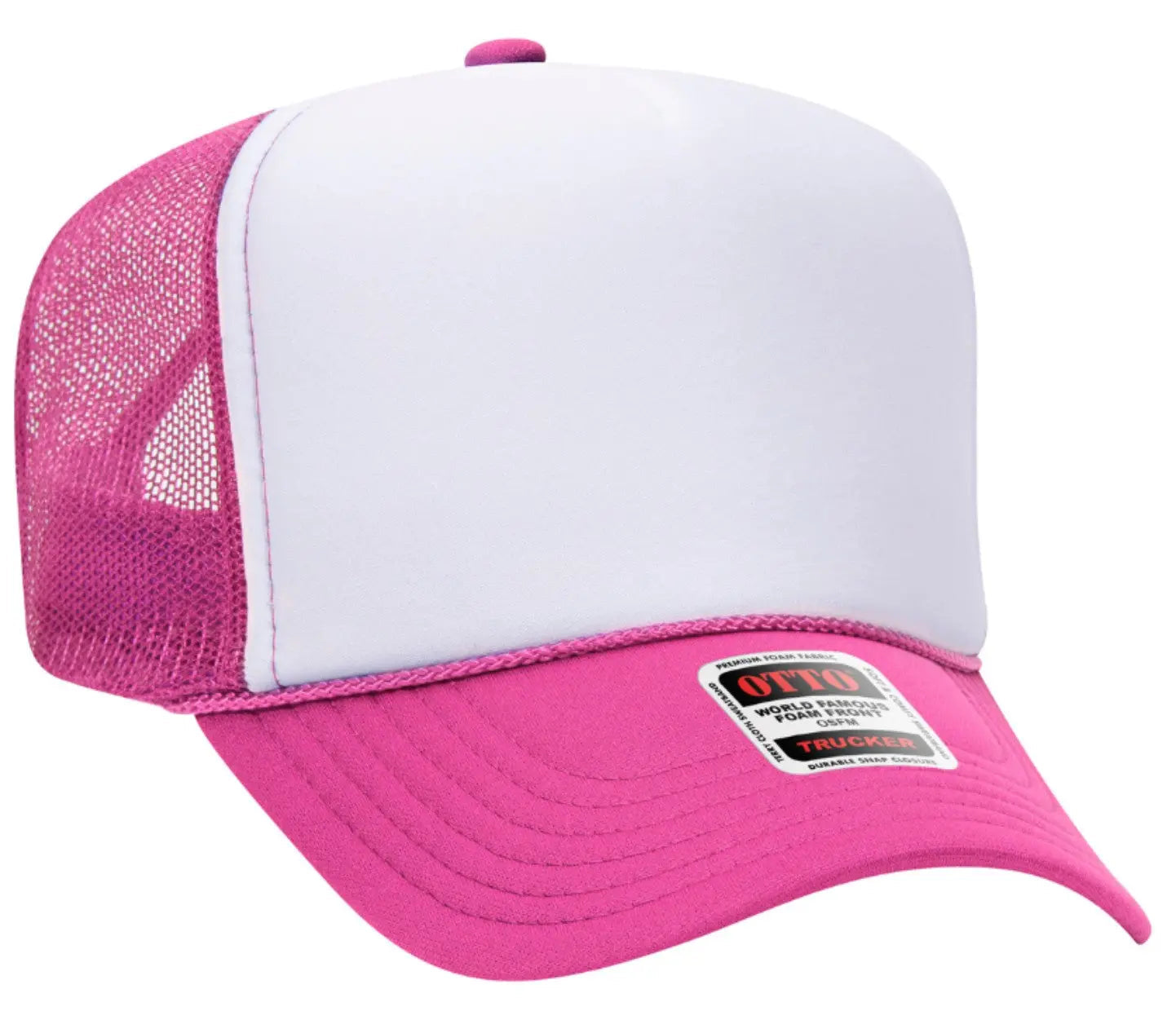Hot Mess Neon Pink Design Adult Otto Foam Trucker Hat