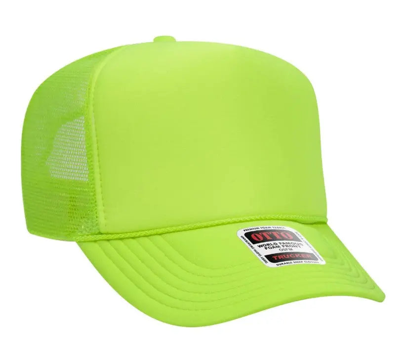 Hot Mess Neon Pink Design Adult Otto Foam Trucker Hat