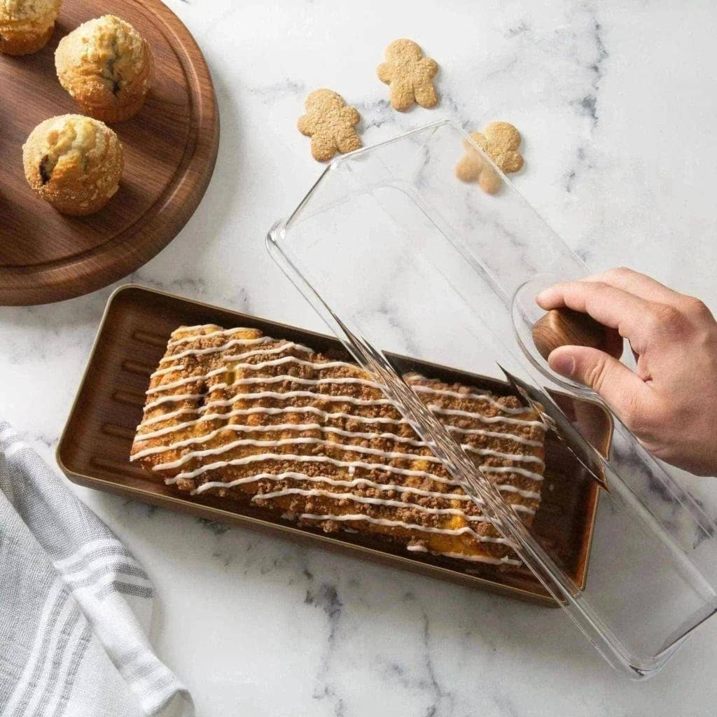 Rectangle Mahogany Heavy Plastic Serving Tray with Plastic - themonogram manor