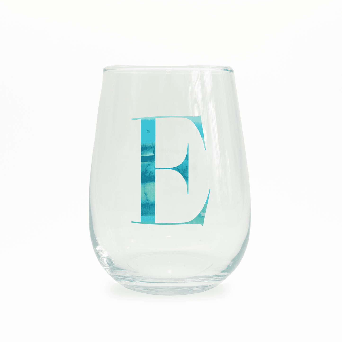 E Monogram Stemless Wine Glass - themonogram manor