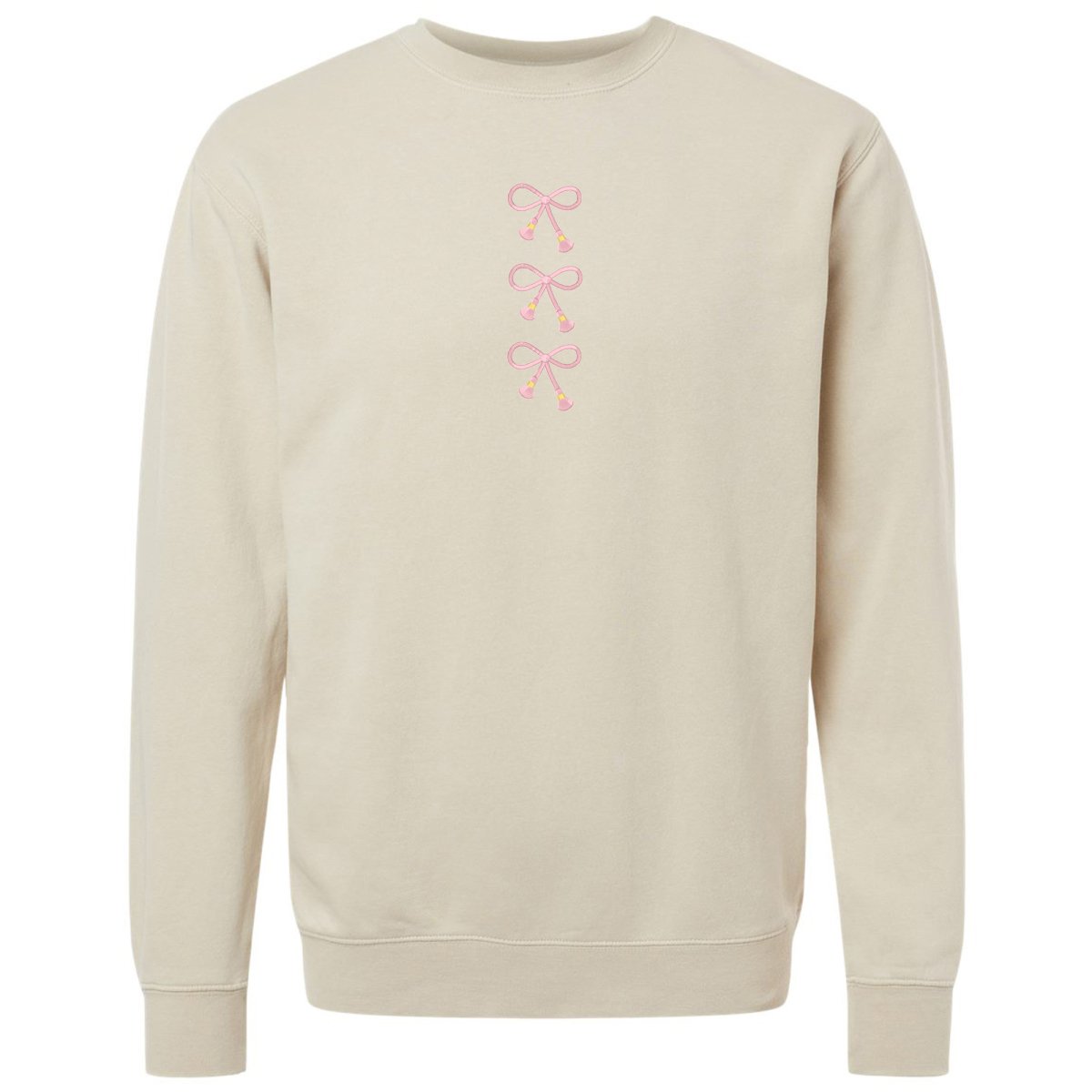 Embroidered Tasseled 'Bows' Cozy Crew - themonogram manor