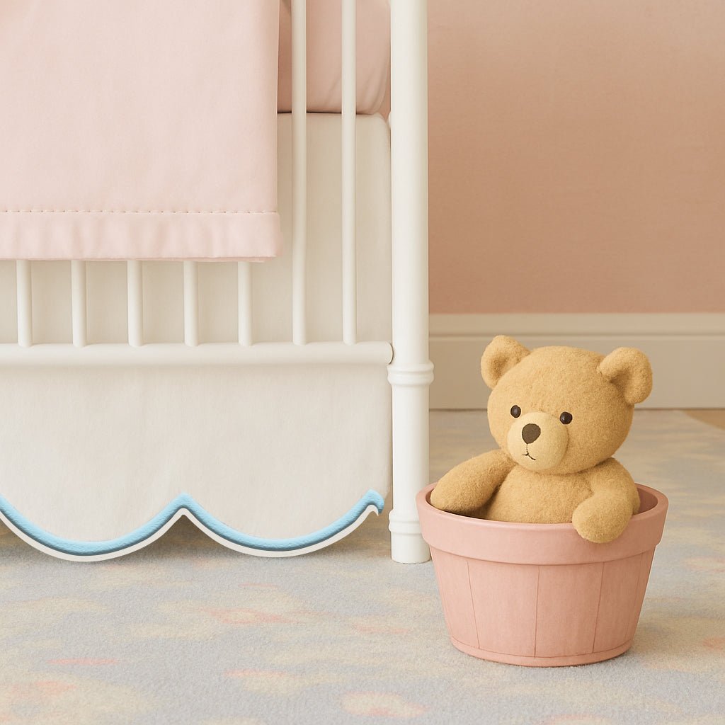 Scallop Embroidery Cotton Crib Skirt - themonogram manor