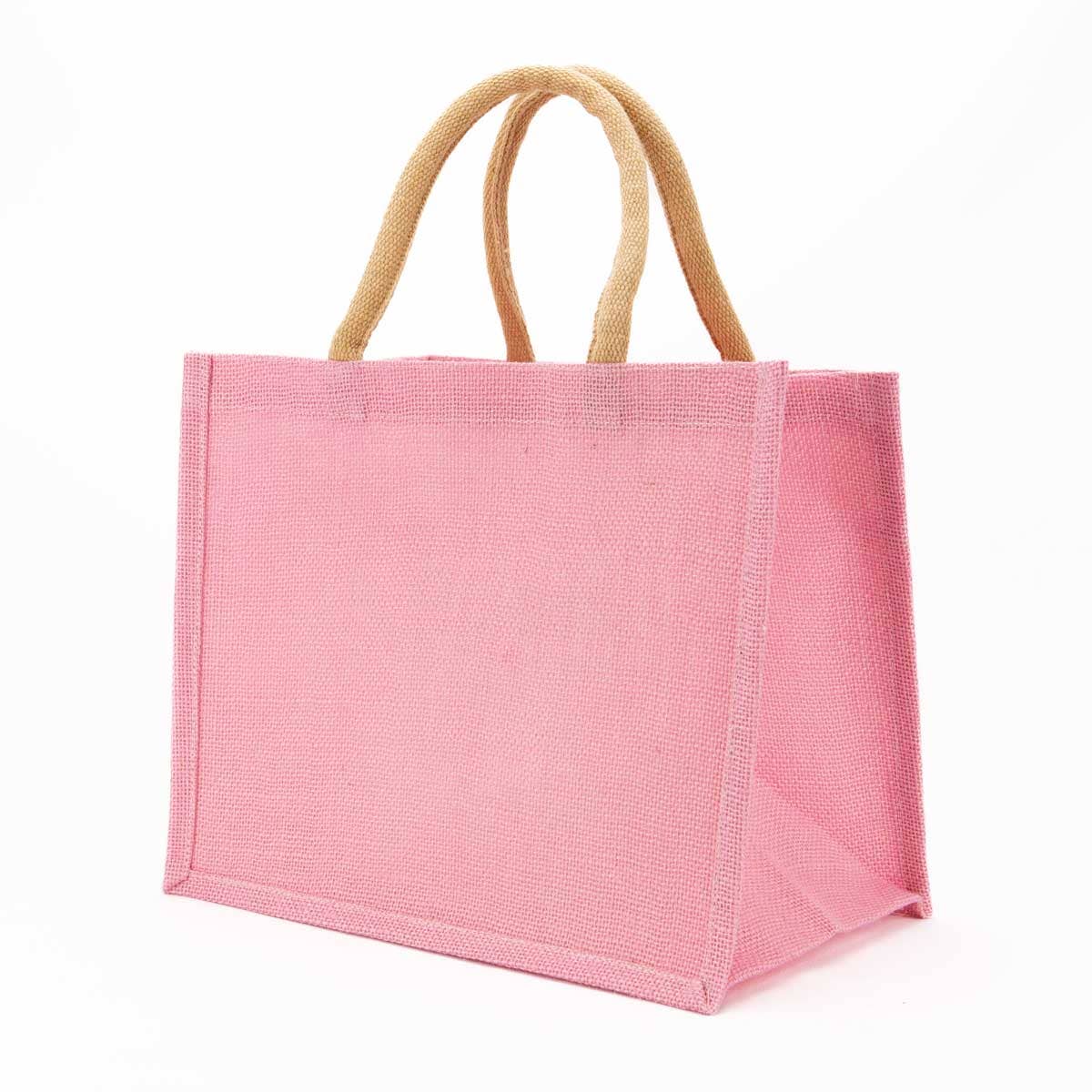 Jute Gift Tote Light Pink 12x10x8 - themonogram manor