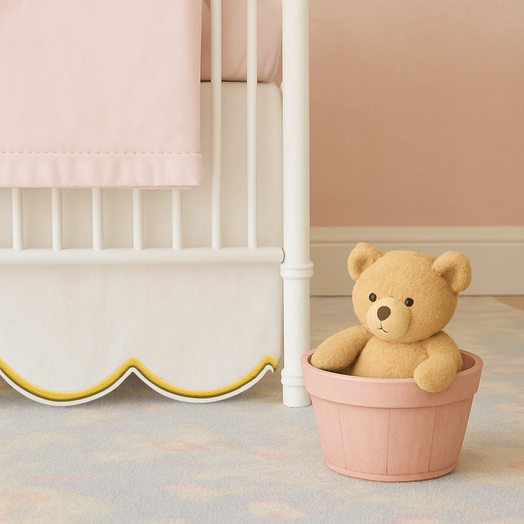 Scallop Embroidery Cotton Crib Skirt - themonogram manor