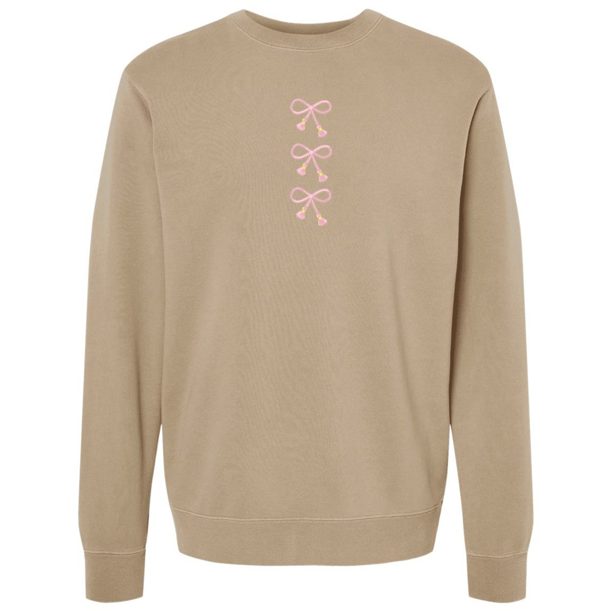 Embroidered Tasseled 'Bows' Cozy Crew - themonogram manor