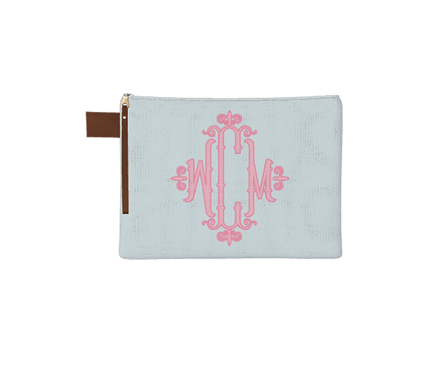 Solid Bamboo Monogram Zipper Pouch - themonogram manor
