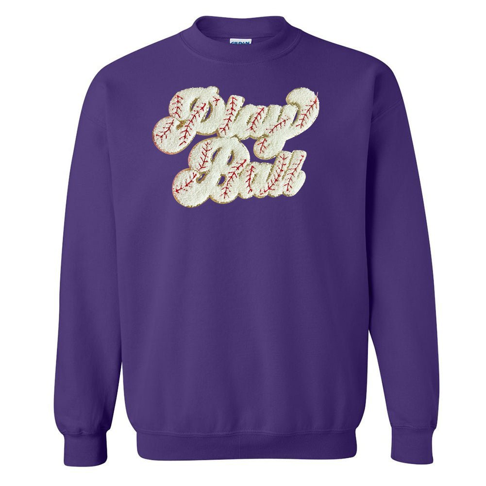 Play Ball Letter Patch Crewneck Sweatshirt - themonogram manor