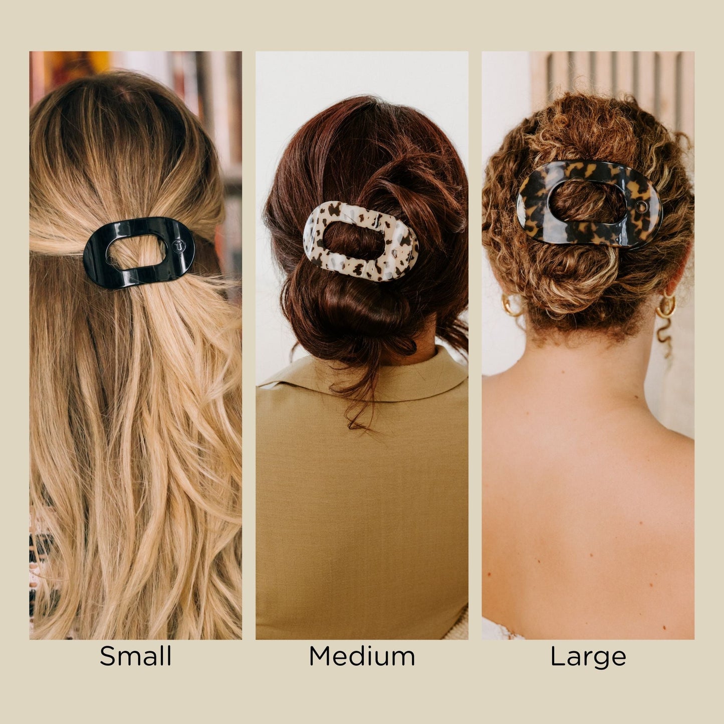 Coconut White Small Flat Round Hair Clip - themonogram manor