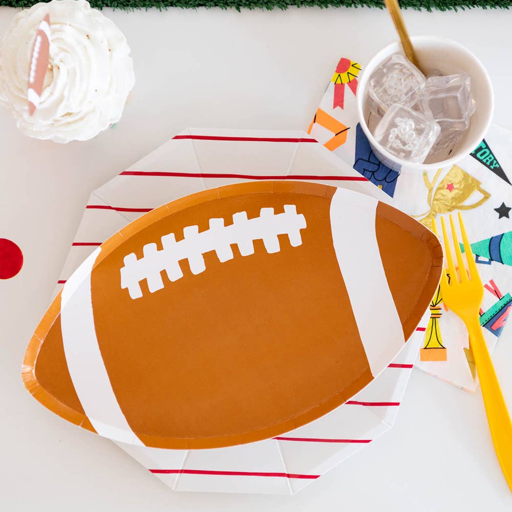 Good Sport Small Football Plates - 8 Pk. - themonogram manor