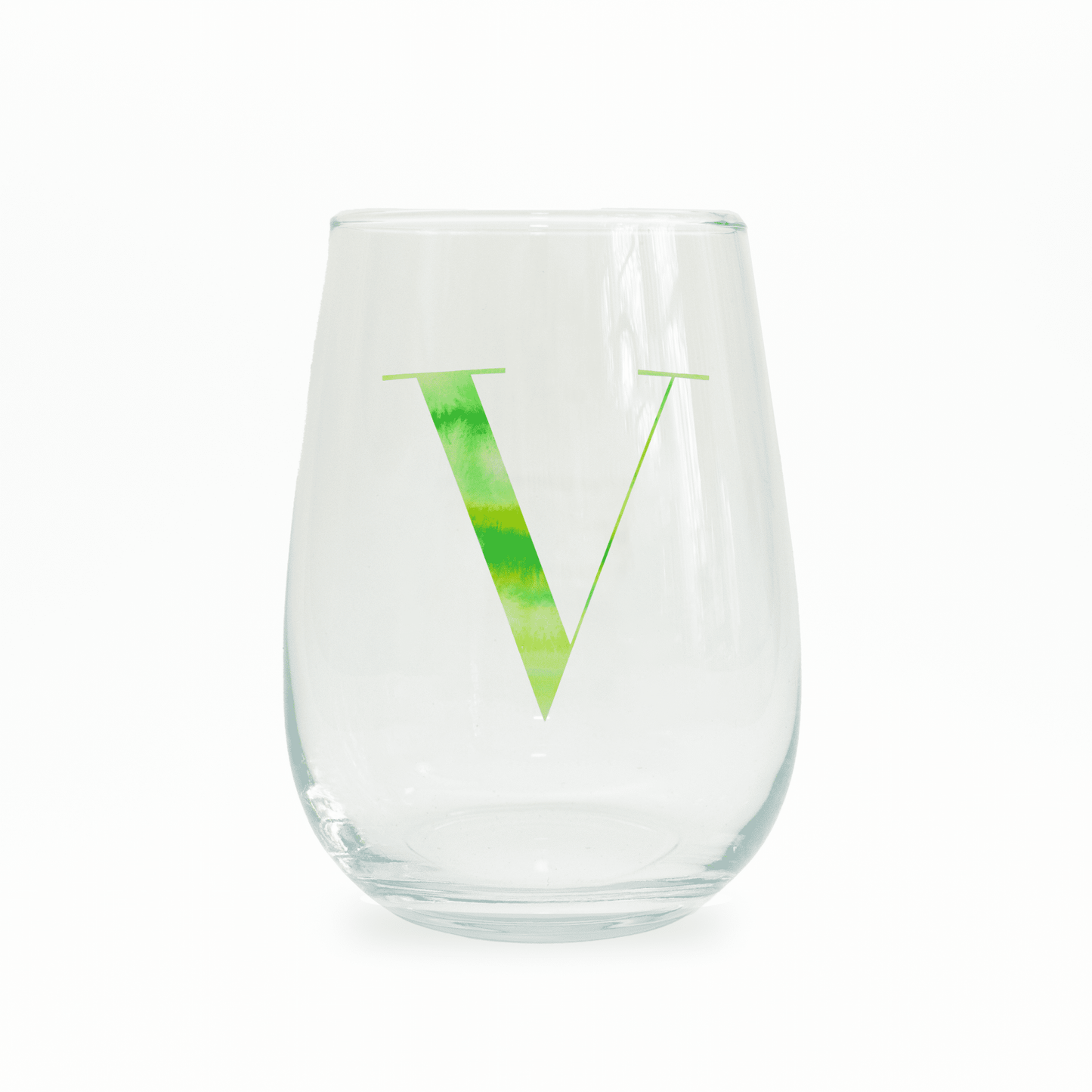 V Monogram Stemless Wine Glass - themonogram manor