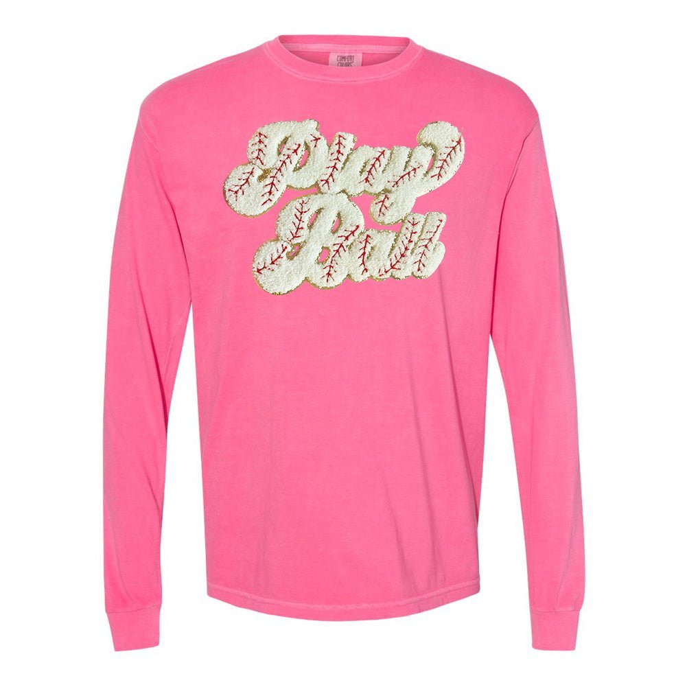 Play Ball Letter Patch Long Sleeve T-Shirt - themonogram manor