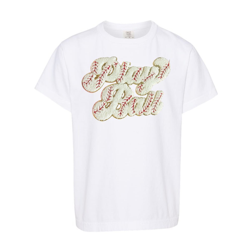 Kids Play Ball Letter Patch T-Shirt - themonogram manor
