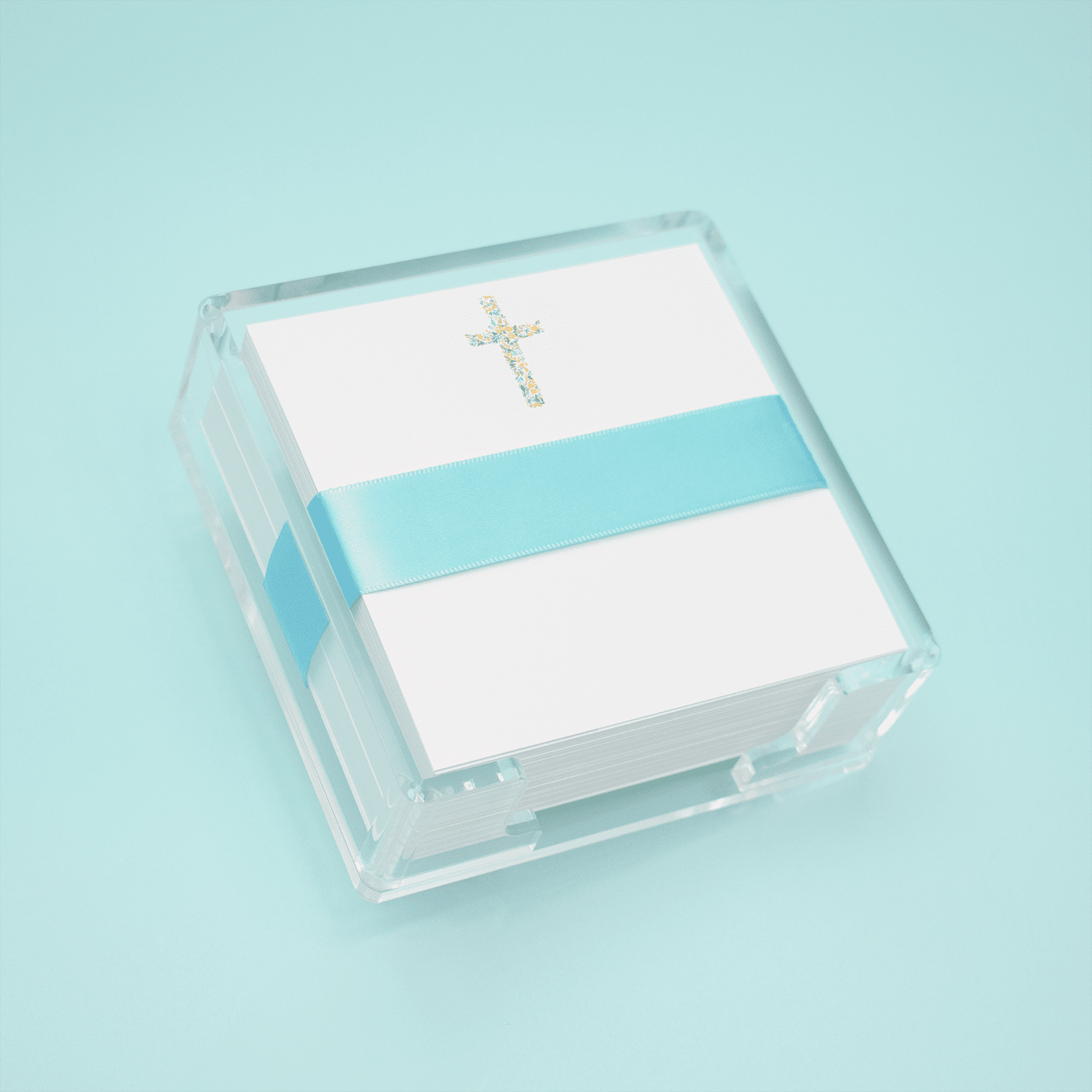 Floral Cross Square Desk Set - themonogram manor