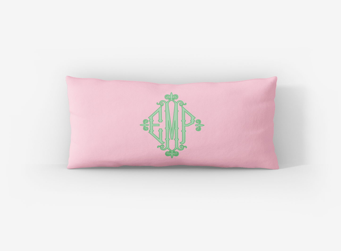 Solid Bamboo Monogram Lumbar Pillow Cover - themonogram manor