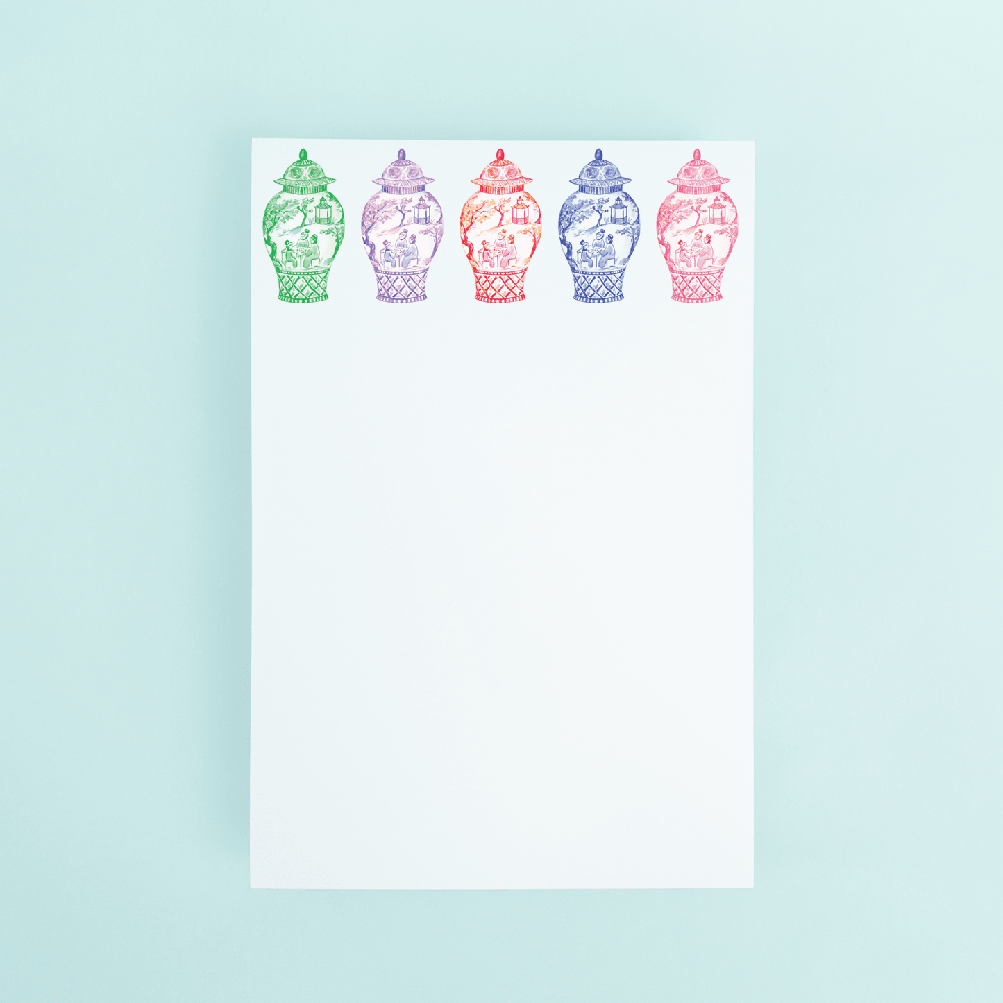 Colorful Ginger Jars Notepad - themonogram manor