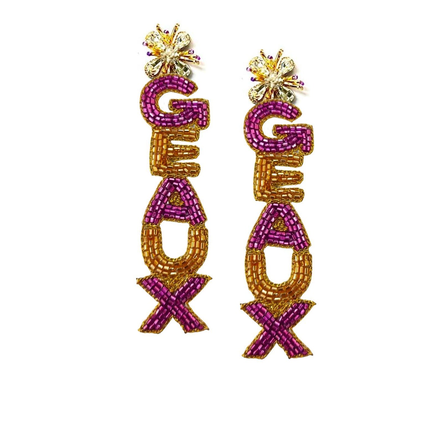 Geaux Earrings - Purple and Gold - themonogram manor