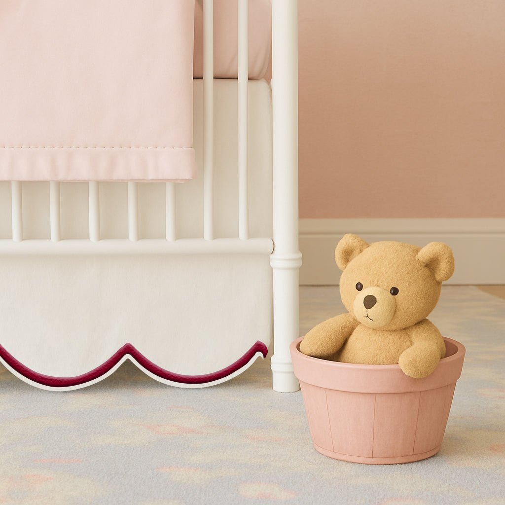 Scallop Embroidery Cotton Crib Skirt - themonogram manor
