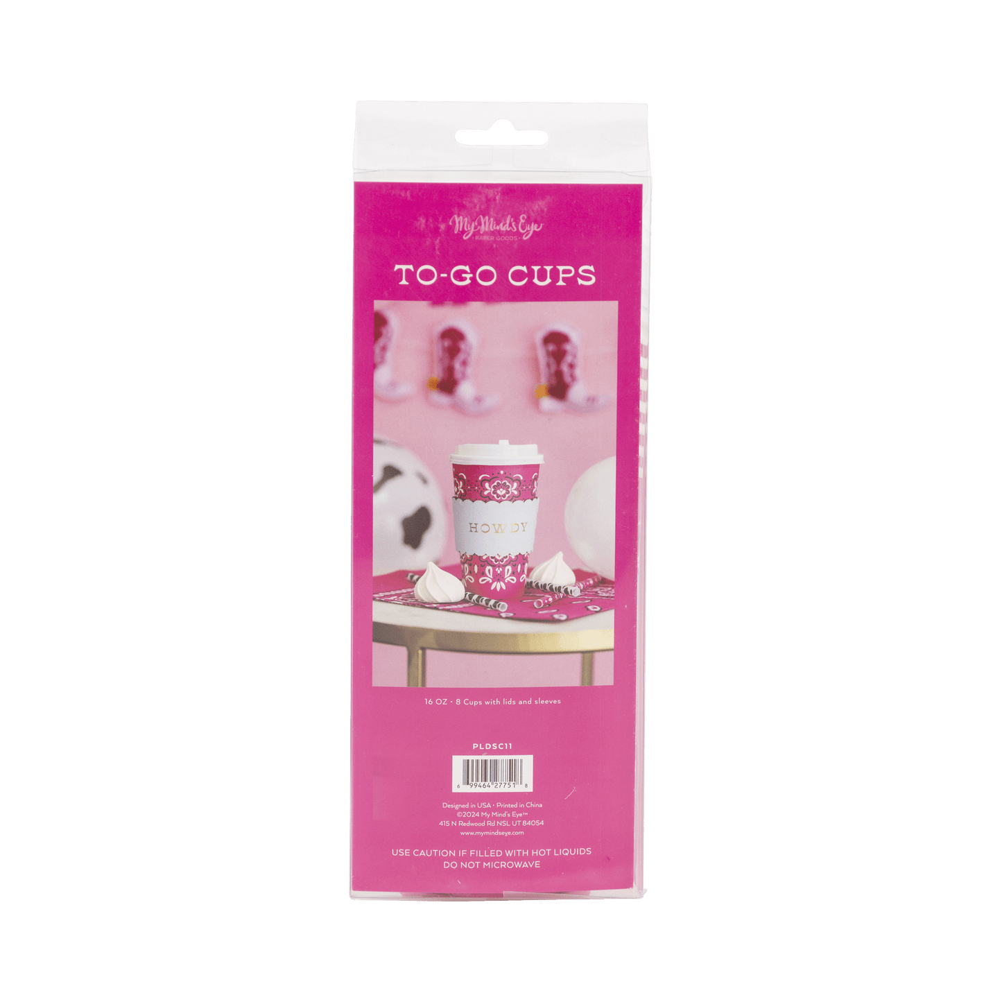 PLDSC11 - Cowgirl Pink Bandana To Go Cups - themonogram manor