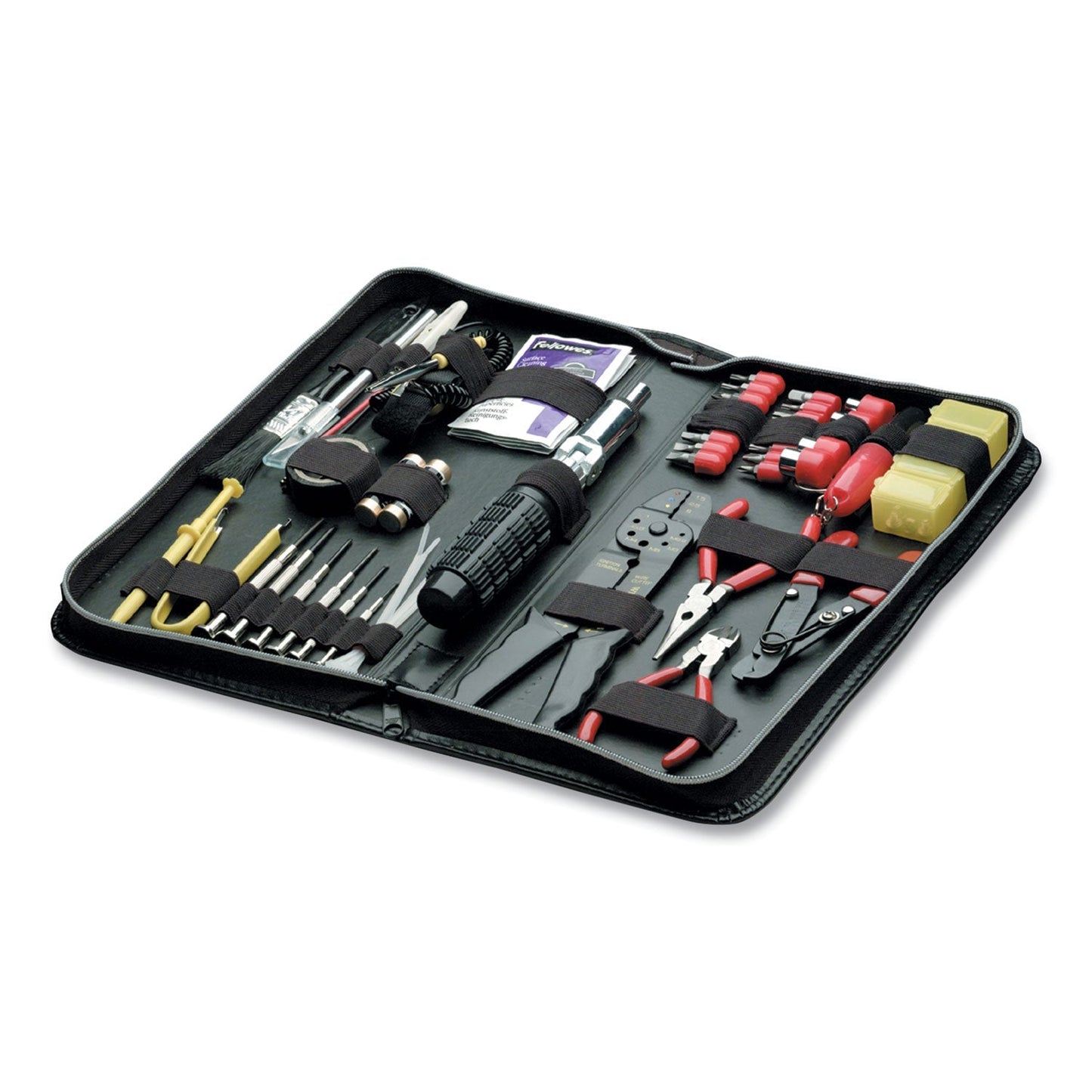 Fellowes 55 - Piece Computer Tool Kit in Black Vinyl Zipper Case - themonogram manor