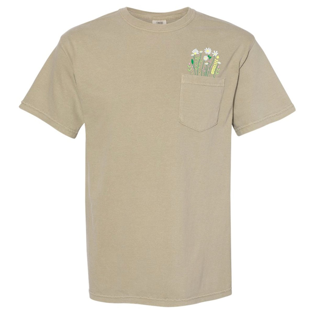 Embroidered 'Floral Pocket' Pocket T-Shirt - themonogram manor