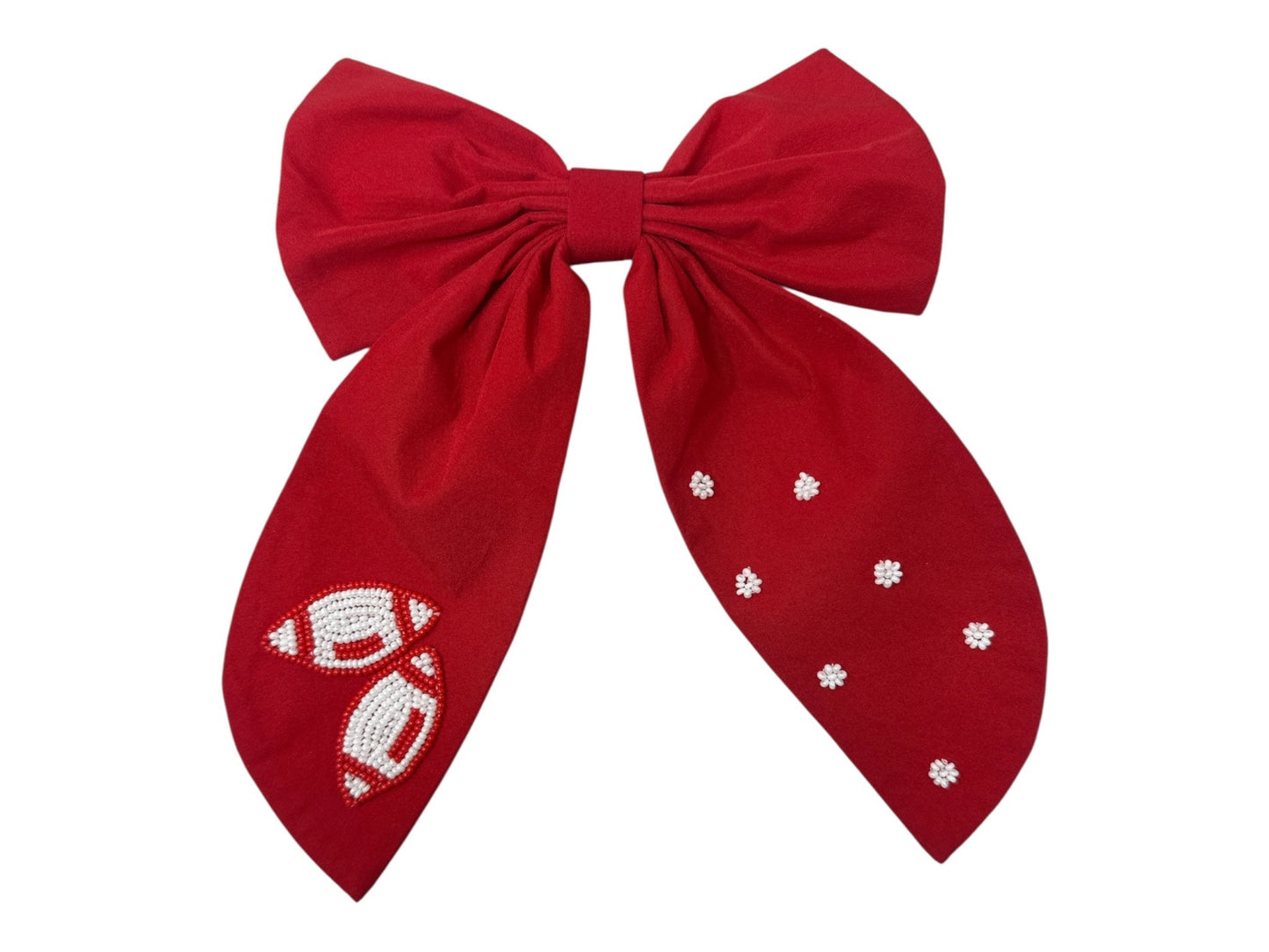 Game Day Bow - Football Red - themonogram manor