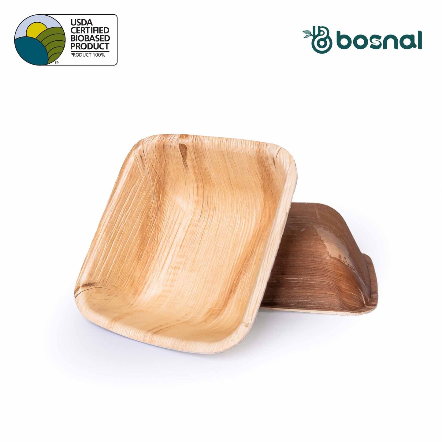 Bosnal - Palm Leaf Biodegradable Bowls, 5 inch, Square - themonogram manor