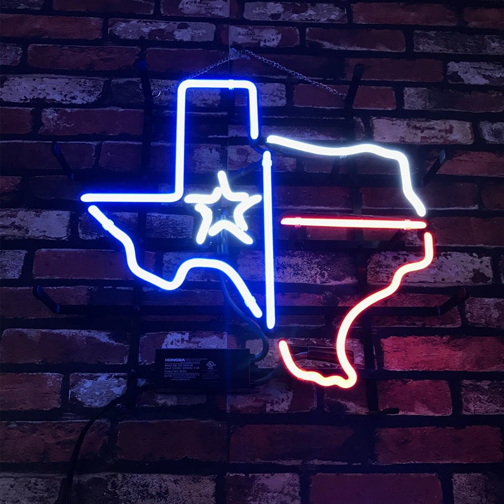 Texas Map with Lone Star Beer Neon Signs Light - themonogram manor