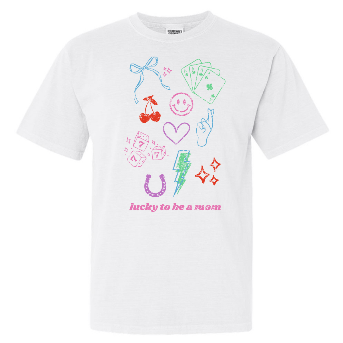 'Lucky Mom Dopamine Doodles' T-Shirt - themonogram manor