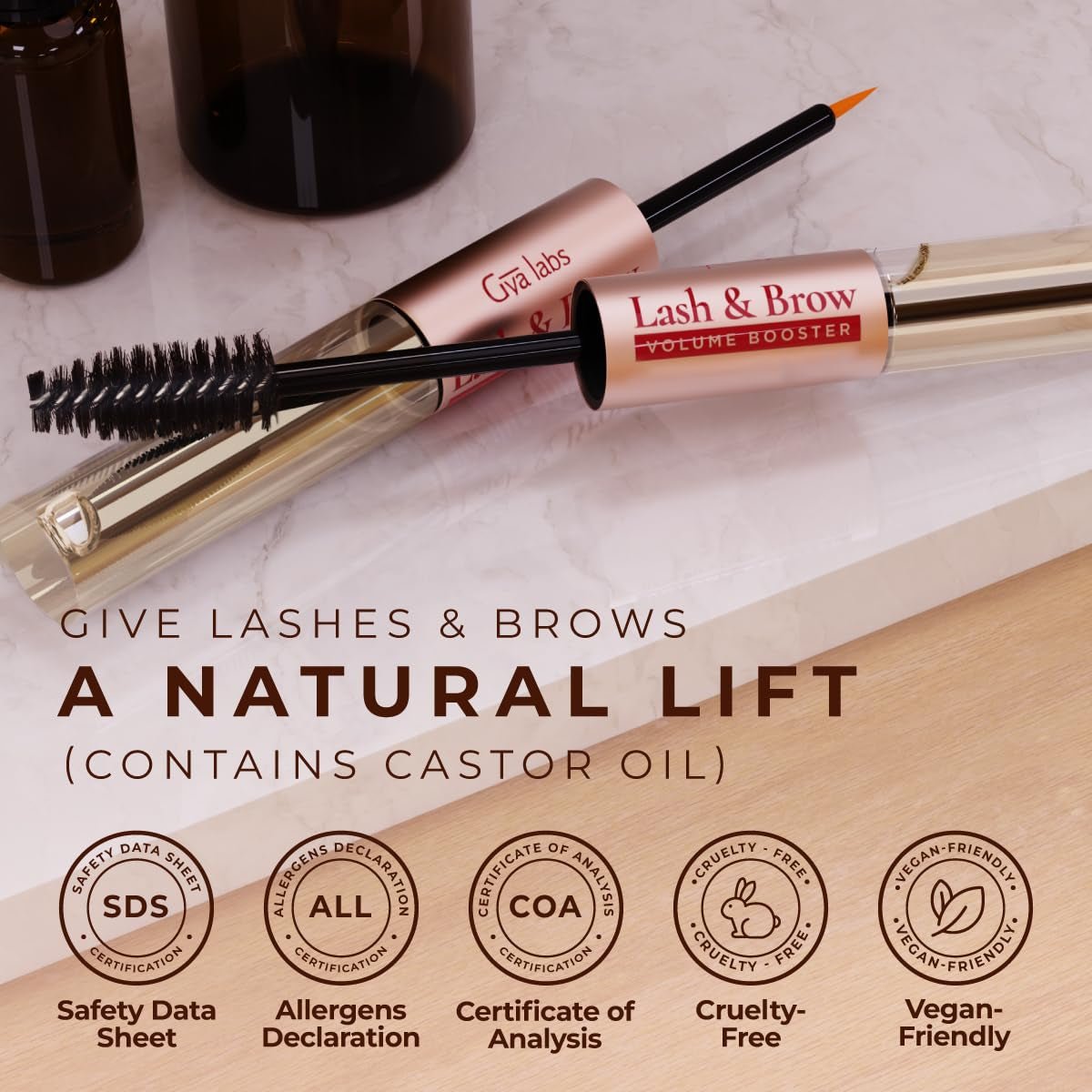 Lash and Brow Oil - 100% Pure Natual Organic Castor Oil Eyelash & Eyebrow Serum for Fuller-Looking Lashes & Brows (0.34 Fl Oz) - themonogram manor