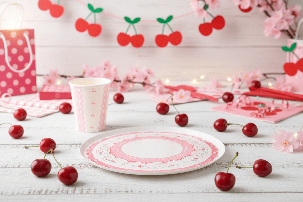 Cherry Coquette Dessert Plates 8" (8 pack) - themonogram manor