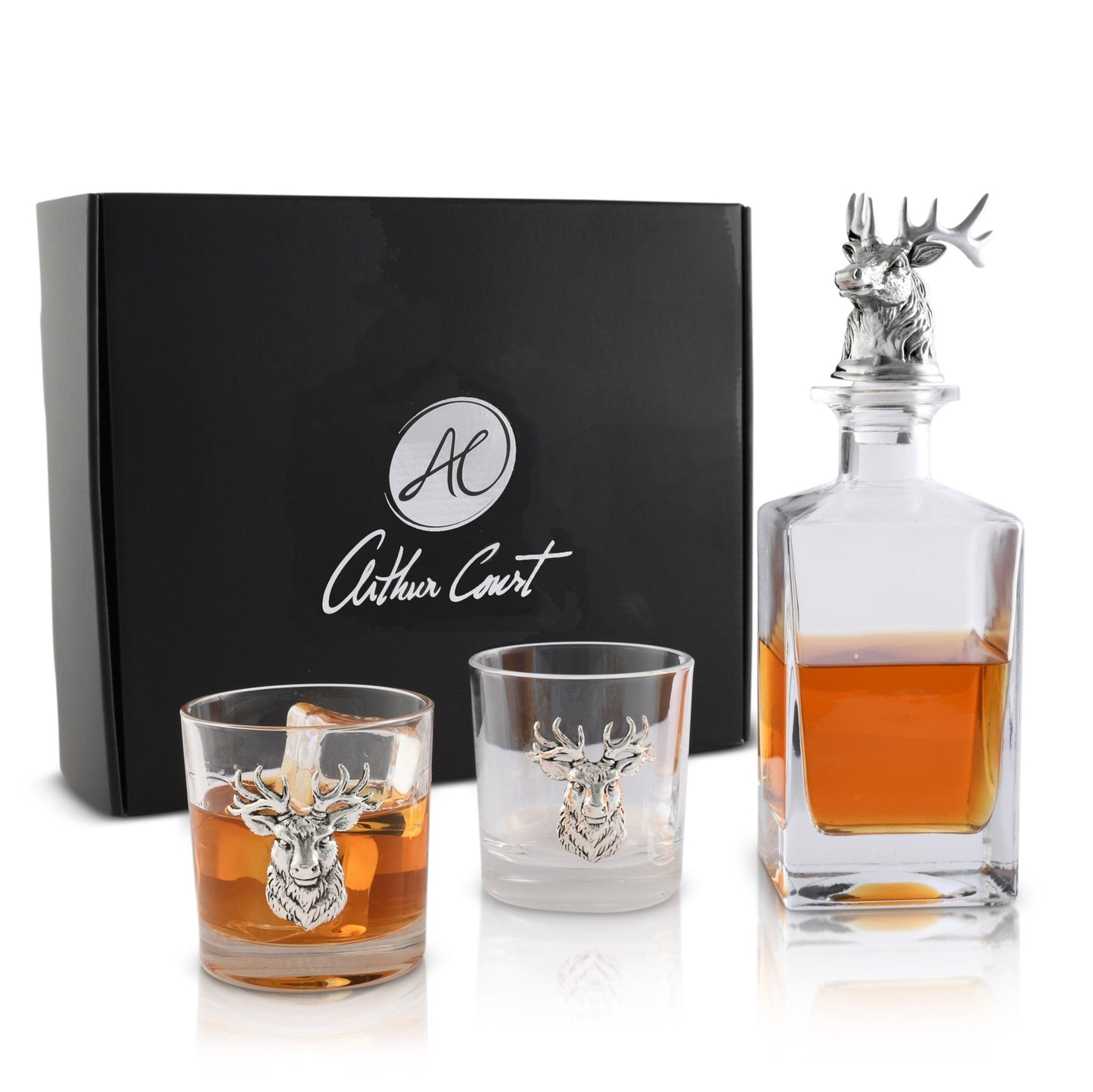 Elk / Deer Bust Decanter Set with Glasses - themonogram manor