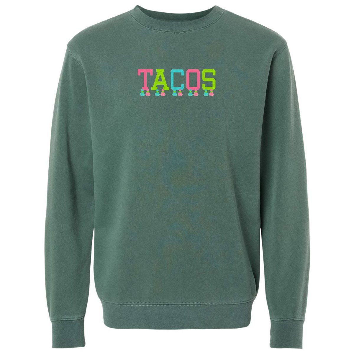 Embroidered Tasseled 'Tacos' Cozy Crew - themonogram manor