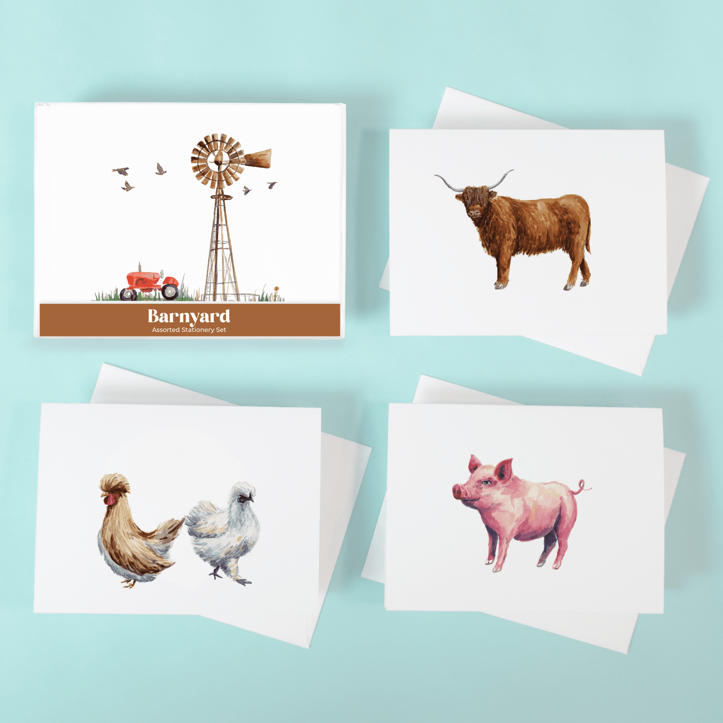 Barnyard Assorted Stationery Set - themonogram manor