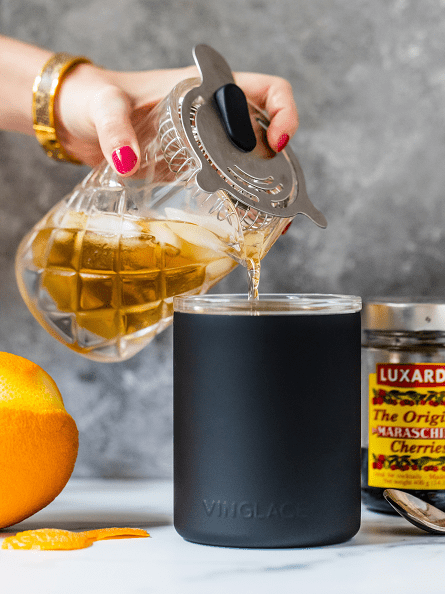 Limited Edition Deer Hunter Glass Lined Whiskey Glass in Black - themonogram manor