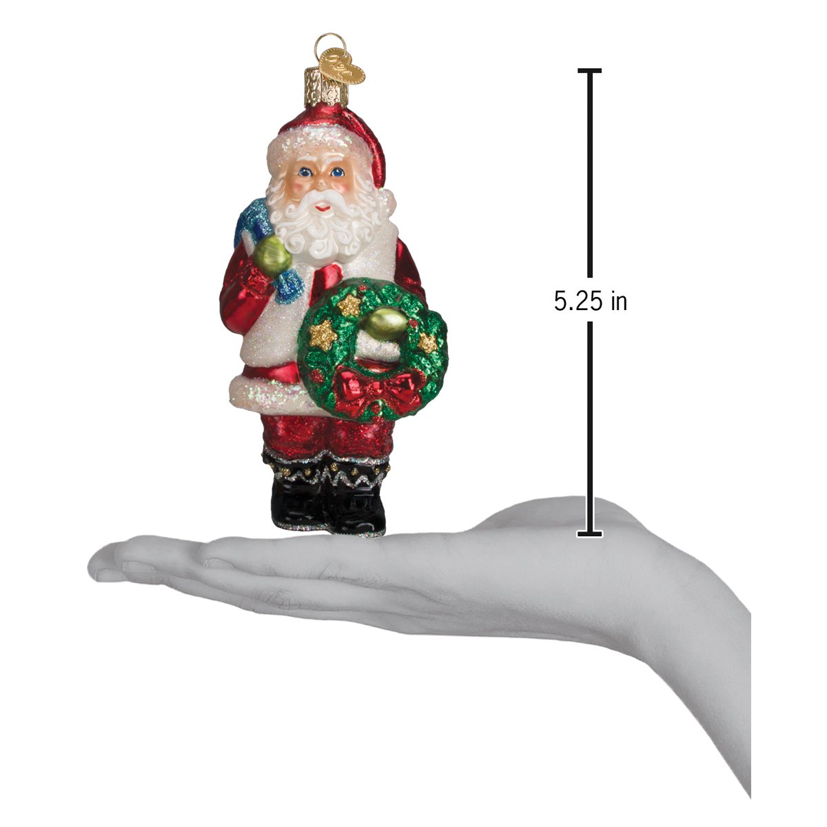 Santa With Wreath Ornament - themonogram manor