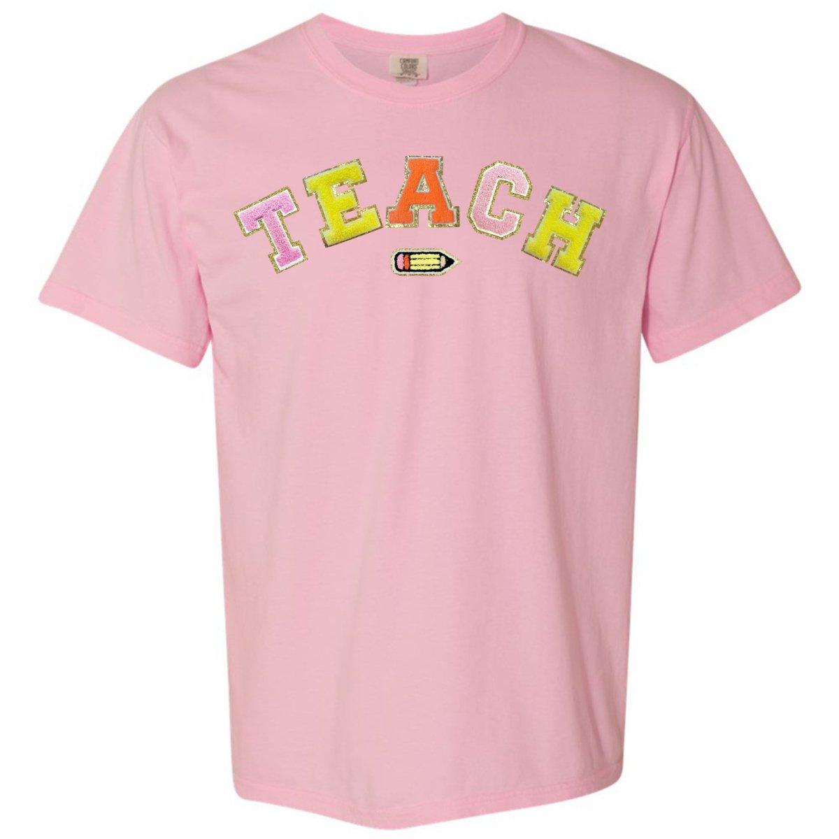 Teach Pencil Letter Patch T-Shirt - themonogram manor